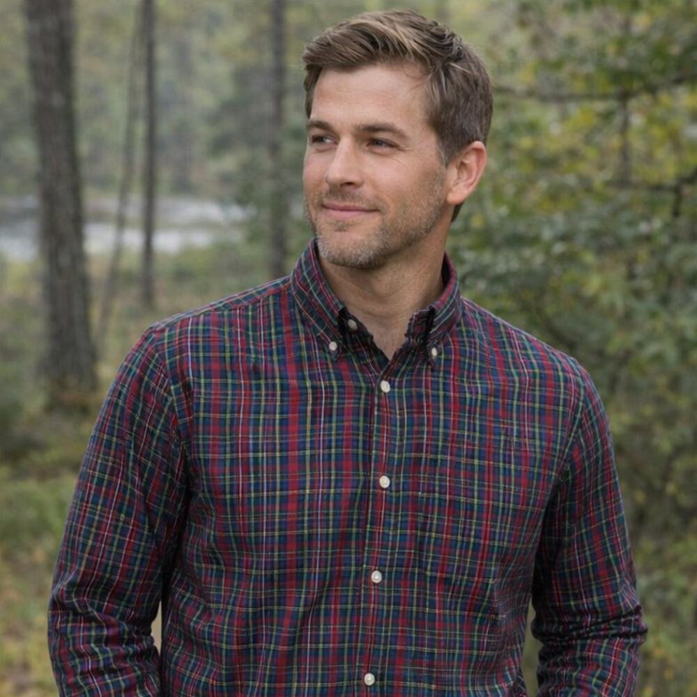 C22 Stanford Tailored Culture Button Down Shirt Long Sleeve Plaid Size 16½ 34–35